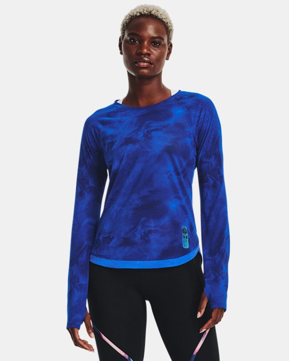 Women's UA Run Anywhere Streaker Long Sleeve, Blue, pdpMainDesktop image number 0